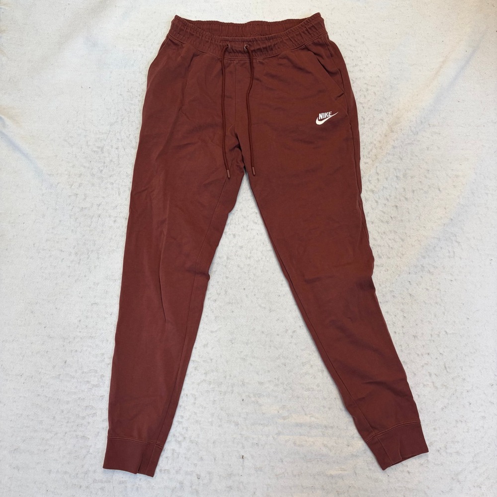 Nike Sweatpants Women S Brown Joggers Drawstring Cuffed Logo